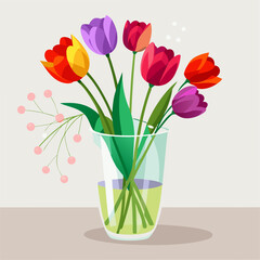bouquet of tulips in vase