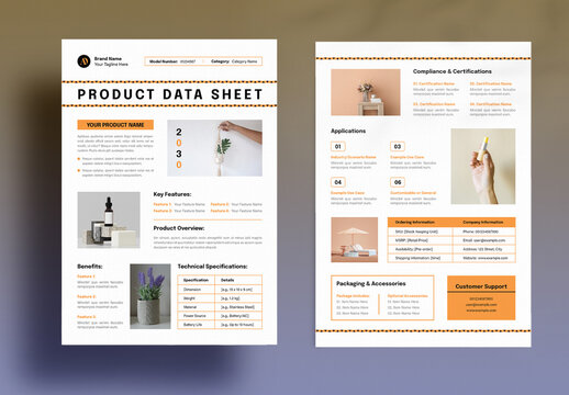 Product Data Sheet Template Layout