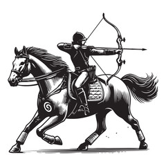 horse archer image vector
