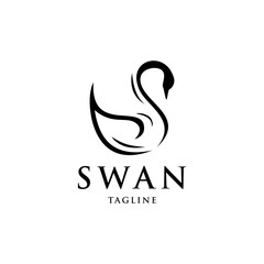 minimalist swan logo template design