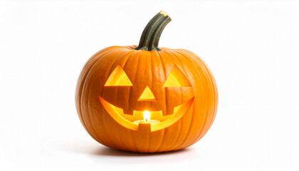 A Halloween Pumpkin with a candle inside