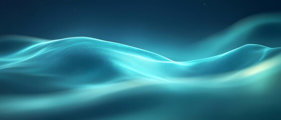 Fototapeta premium Teal abstract waves, dark background