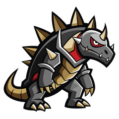 Armored Ankylosaurus mascot with spiked tail vector illustration