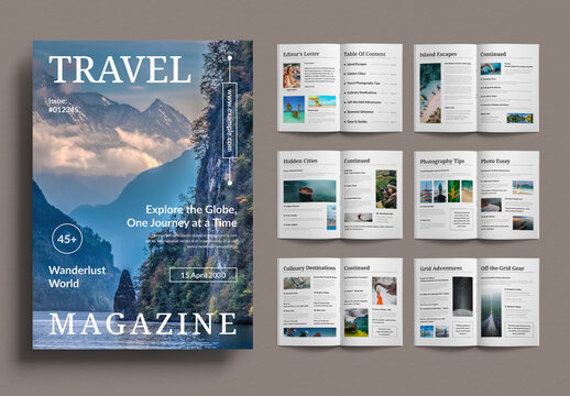Travel Magazine Template Layout