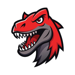 Stylized T-Rex mascot in cartoon form with strong jaw vector illustration