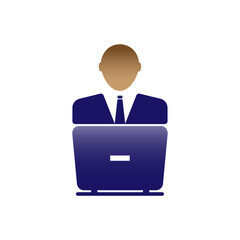 Laptop using vector symbol in gradient, Editable user icon, Gradient laptop using icon,