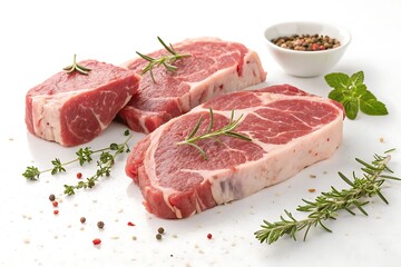 Fototapeta premium Freshly Cut Qurbani Meat | High-Quality Halal Meat for Eid Celebration