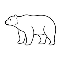line art of a bear on the white background.eps