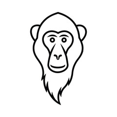 line art of a baboon on the white background.eps