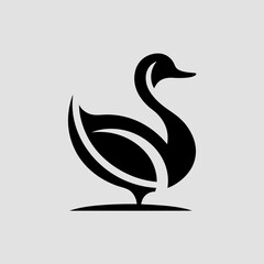 Black swan vector illustration, a majestic bird symbol of nature and beauty
