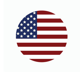 Flag of United States, USA Circle Shape Flag vector image, American Flag