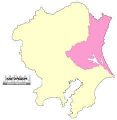 日本地図 関東地方 茨城県 県境無し 02