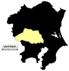 Fototapeta premium 日本地図 関東地方 埼玉県 県境無し 01