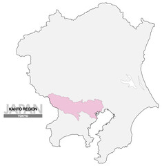 日本地図 関東地方 東京都 県境無し03