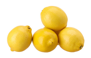 Ripe lemon pile isolated, transparent PNG, PNG format, cut out