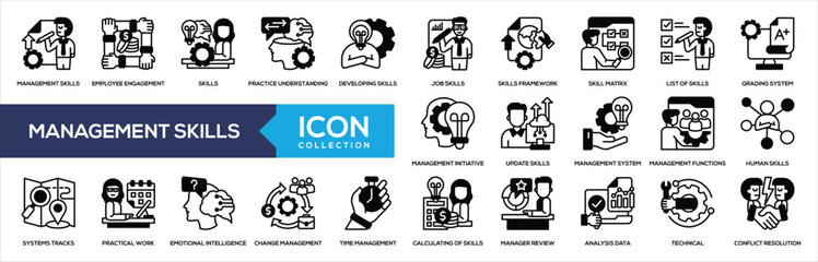Management Skills Mixed Icon Collection