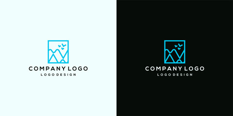 Modern Collection of Minimalist Landscape Icons and Brand Identity