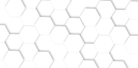 Naklejka premium Futuristic 3D White Light hexagon Geometric Structure Featuring Abstract Polygonal Honeycomb Pattern, Technology-Inspired Design, and a Luxurious, Modern Vector Background for Innovation