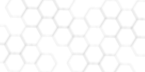 Fototapeta premium Futuristic 3D White Light hexagon Geometric Structure Featuring Abstract Polygonal Honeycomb Pattern, Technology-Inspired Design, and a Luxurious, Modern Vector Background for Innovation