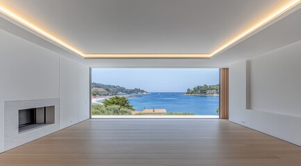 Obraz premium Spacious, modern room with ocean view