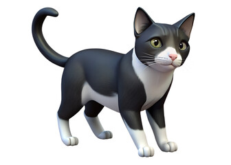 black cat on white background