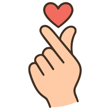 small love hand sign gesture flat color vector illustration template design
