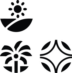 Duotone icon set illustrating diverse moods of a banking professional with transparency