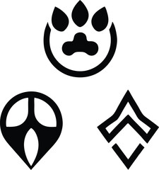 Editable dog profile icon set for ui design with transparent backgrounds