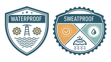 Obraz premium Waterproof icon design illustration water resistant sign symbol liquid proof protection 
