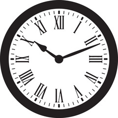 Classic Black and White Wall Clock with Roman Numerals