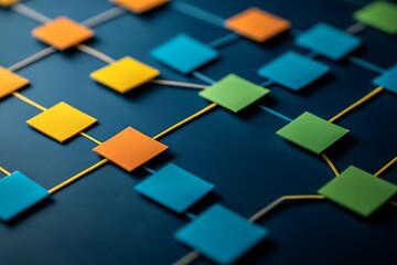 Abstract representation of a network with interconnected nodes and pathways, symbolizing data flow and connectivity in a digital ecosystem