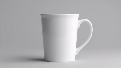 Obraz premium Blank white ceramic coffee mug isolated on grey background for design mockup