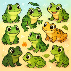 Naklejka premium cartoon frogs