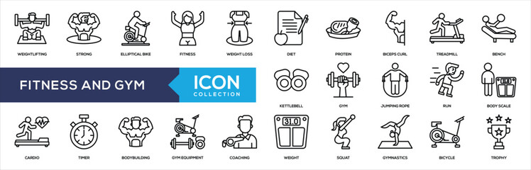 Fitness and Gym Line Icon Collection
