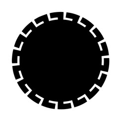 Circular Decorative Frame with Geometric Pattern – Black Round Shape for Label, Logo, Stamp, Badge Design