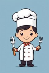 cartoon character of a chef isolated