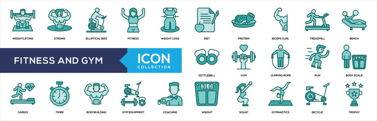 Fitness and Gym Solid Icon Collection