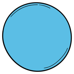 Hand drawn cartoon water bubble on white background.