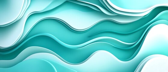 Fototapeta premium Teal wave abstract background design