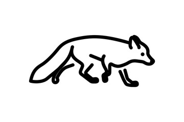 walking fox icon. suitable for animal symbol. black line style. simple design editable. design template vector. symbol illustration on white background