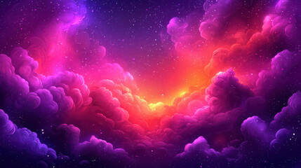 Vibrant galaxy nebula pattern with swirling clouds in shades of purple, pink, and orange, creating dreamy cosmic atmosphere