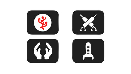 Medical and wellness app icons set