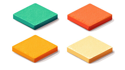 Fototapeta premium Colorful Geometric Shapes in Bright Tones Arranged Creatively on a White Background