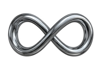 Naklejka premium Glossy infinity sign rotating continuously, symbolizing endless potential against transparent backdrop