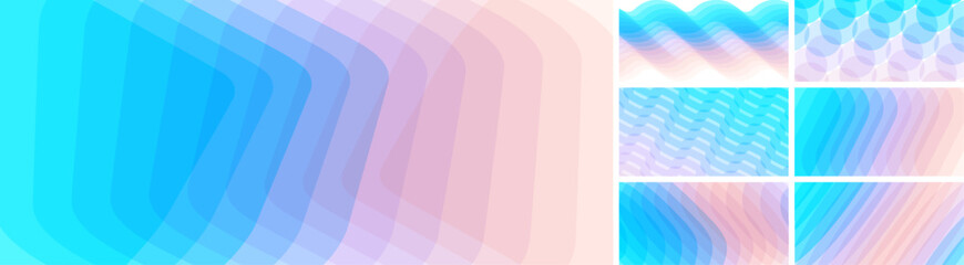 Wavy pattern with dynamic effect. Abstract background with translucent overlapping circles. Modern screen design for mobile app and web. Vector illustration for brochure, banner, cover or presentation