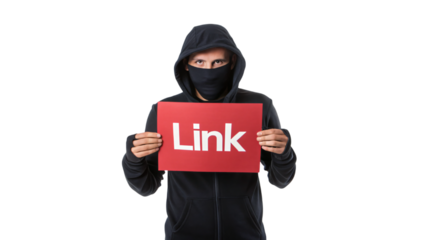 thief holding a link sign