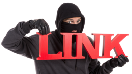 thief holding a link sign