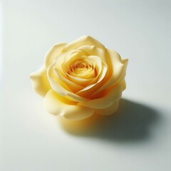 Yellow rose flower with green leaves on peach background ideal for summer ads floral designs or emotional storytelling content