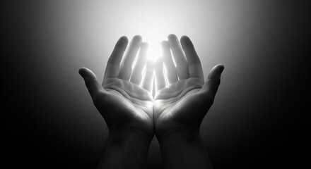 Hands Light Hope Faith Praying Spiritual Energy Concept