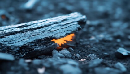 Fototapeta premium Rock and fire contrast close up geological composition background